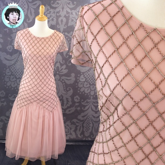Lindy Bop Dresses & Skirts - NWT 20’s ALEXA BLUSH EMBELLISHED EVENING DRESS •